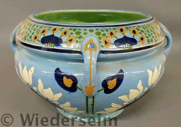 Large blue jardini?re 20th c. with floral