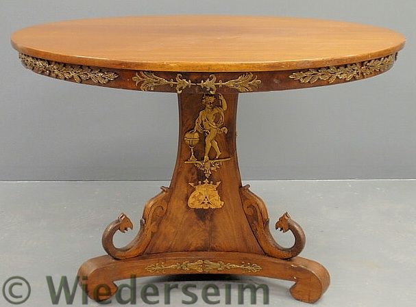 Italian mahogany center hall table