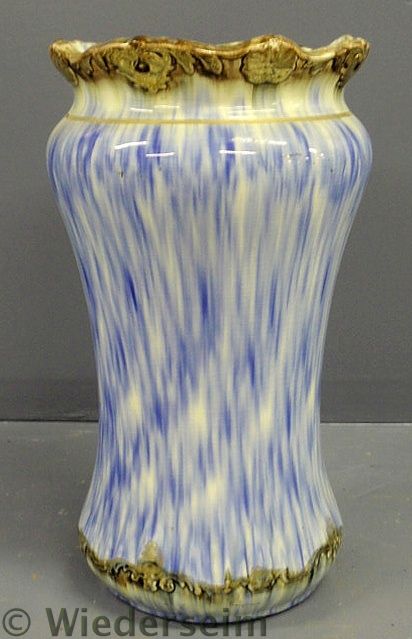 Victorian blue ceramic umbrella stand
