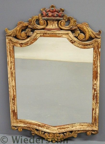 Italian style carved wood mirror