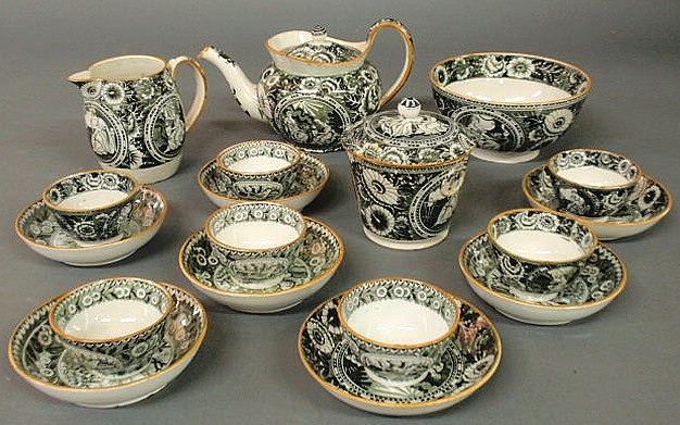 English creamware tea set early