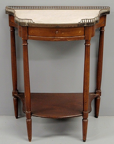 French fruitwood stand with marble 159c70