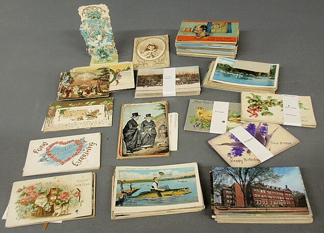 Large group of vintage postcards- early