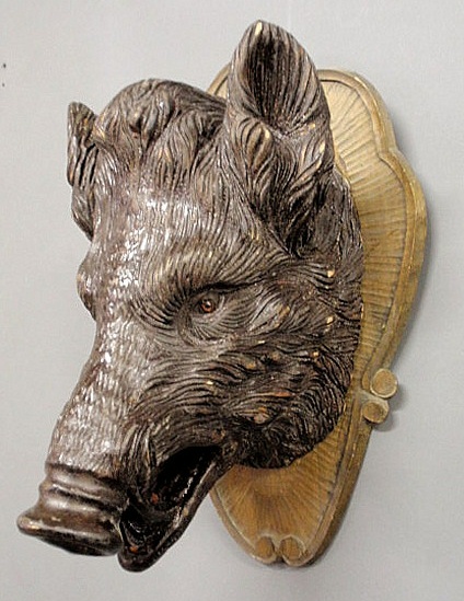 Finely carved Black Forest boar
