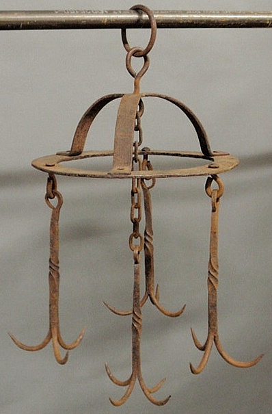 Wrought iron hanging crown hooks
