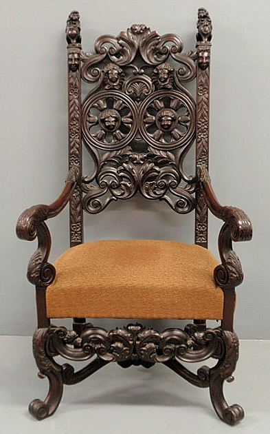 Finely carved Jacobean style ebonized 159d12