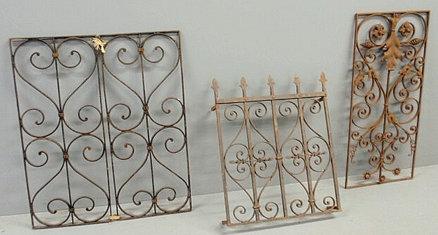 Pair of wrought iron window grates 159d13