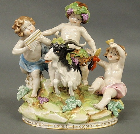 German porcelain figural group of children
