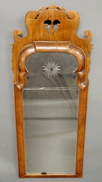 Queen Anne mahogany framed mirror