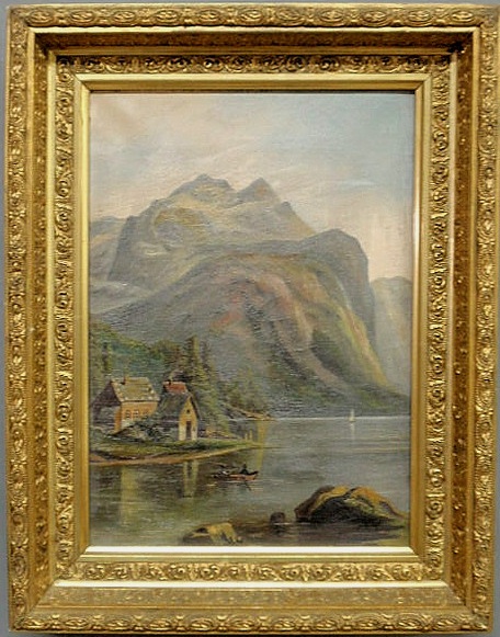 Oil on canvas painting of a lake 159d2b