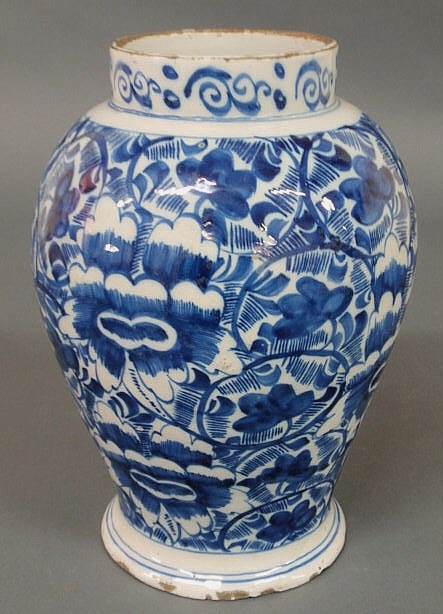 Dutch Delft blue and white baluster