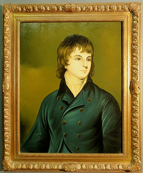 Oil on canvas portrait of a young man