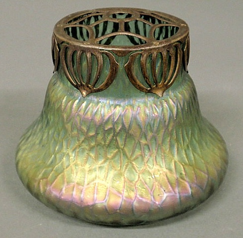 Loetz green Art Nouveau glass vase 159d73