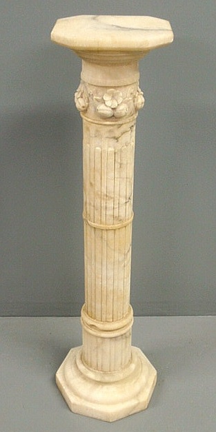 Carved alabaster pedestal late 19th