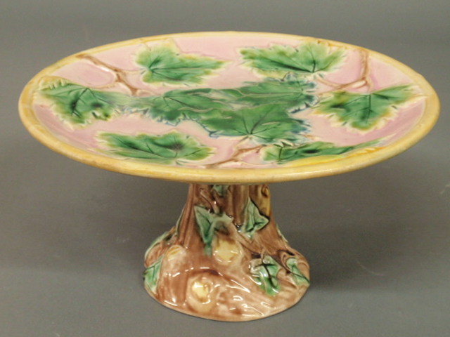 Etruscan majolica compote late 19th