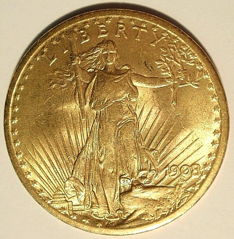 1908 St. Gaudens twenty-dollar gold
