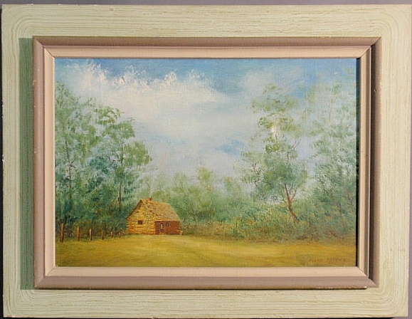 Oil on canvas landscape painting