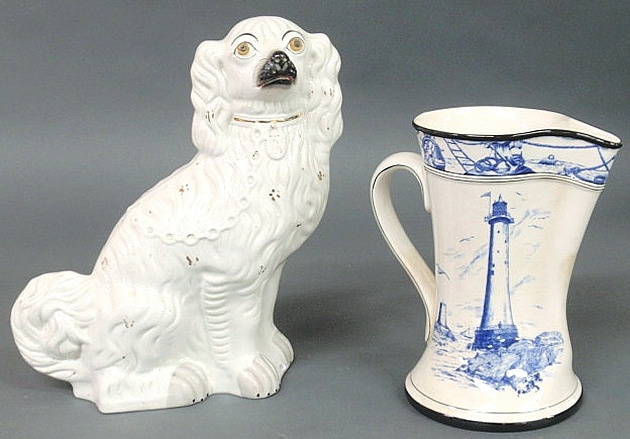 Staffordshire seated white spaniel 159ddf