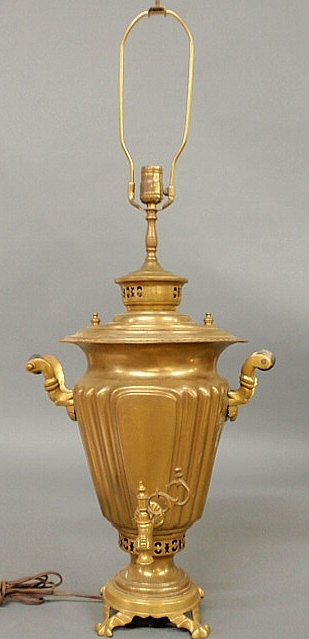 Massive Russian brass samovar converted