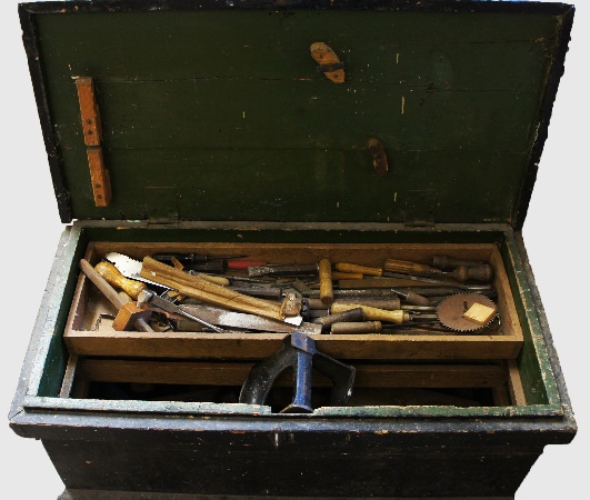 Large 19th Century Pine Tool Chest