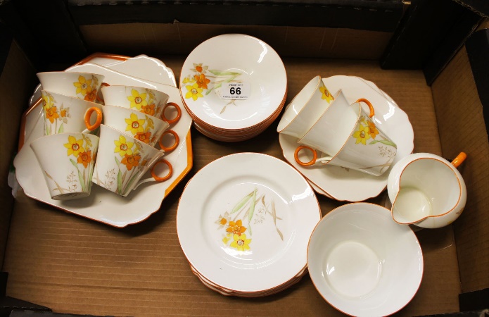 A Shelley Tea Set decorated with