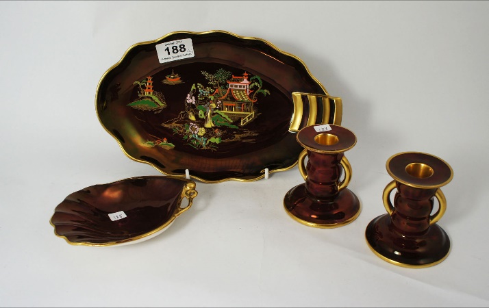 Carlton Ware Rouge Royale Dish decorated