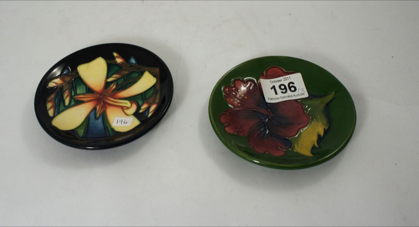 Moorcroft Dishes decorated in Hibiscus