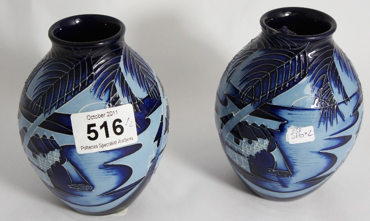 Moorcroft Pair of Vases decorated 159faf