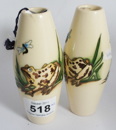 Moorcroft Pair of Vases in the Frog