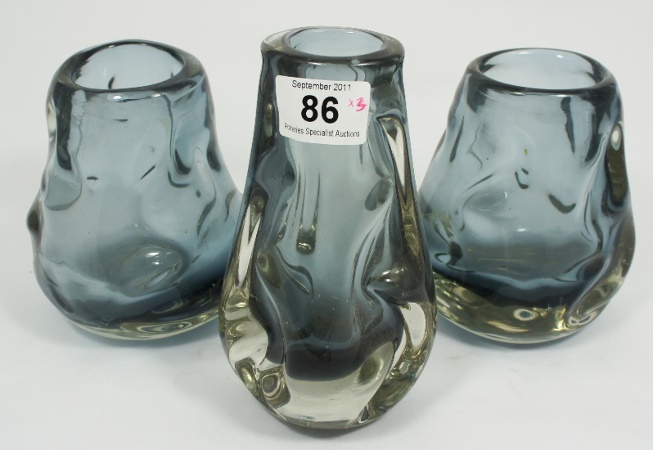 Whitefriars Glass Vases 2 x 6''