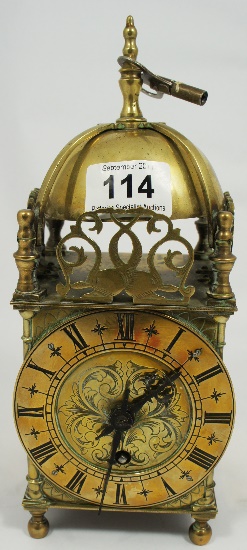 A Edwardian Brass Lantern Clock