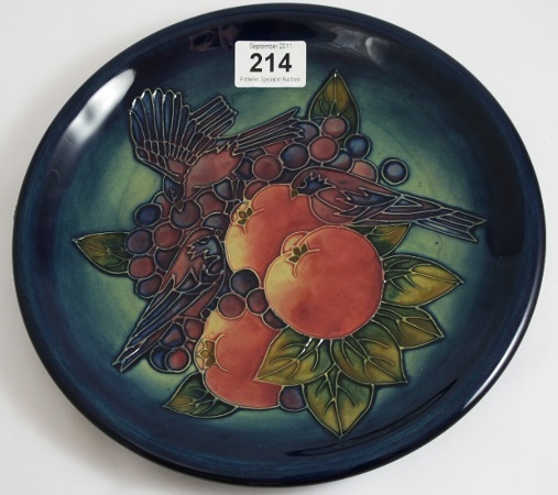 Moorcroft Finches Plate 27cm diameter