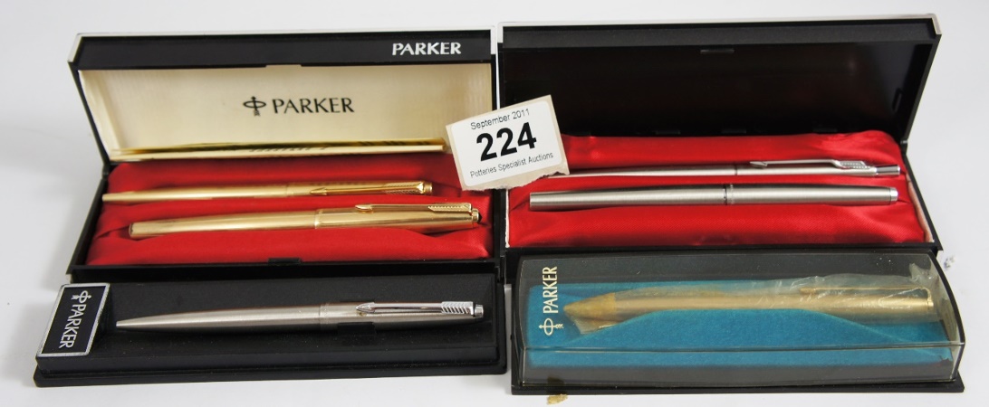 Four boxes of Parker Fountain Pens