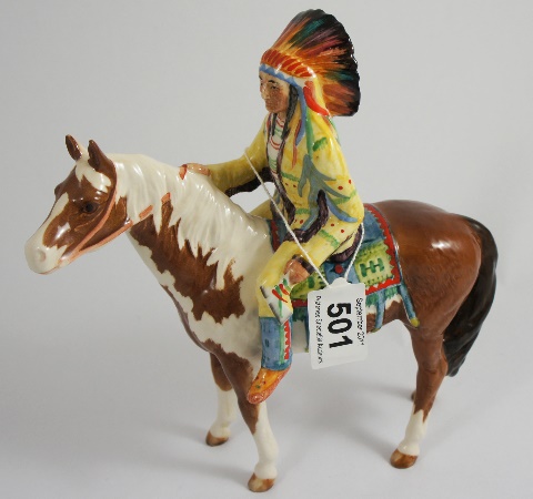 Beswick Model of an Indian on Skewbald 15a53d