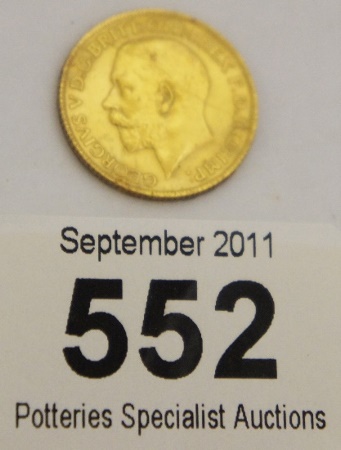 Gold Full Sovereign dated 1915 15a562