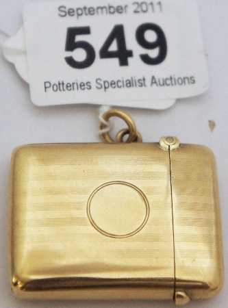 9 Carat Gold Vesta Case (weight 19g)