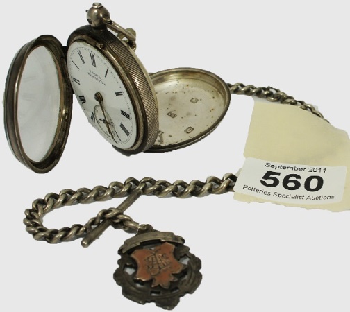 Solid Silver Pocket Watch by H 15a568