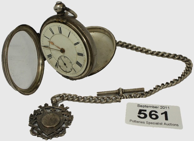 Solid Silver Pocket Watch by J 15a569