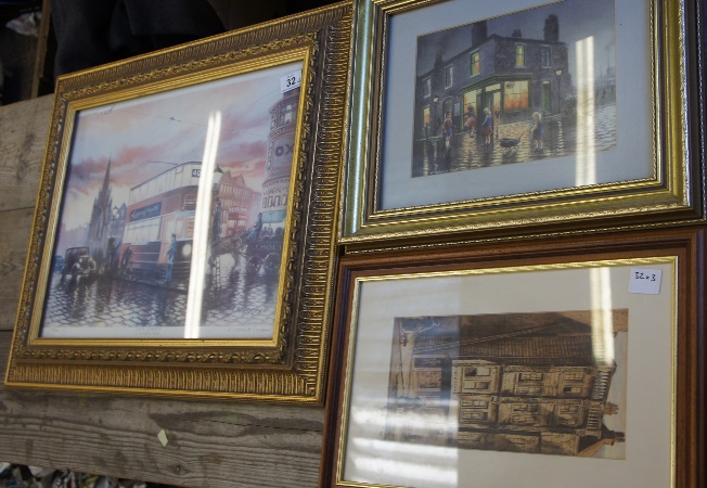 Three Framed Prints of City Scenes 15a715