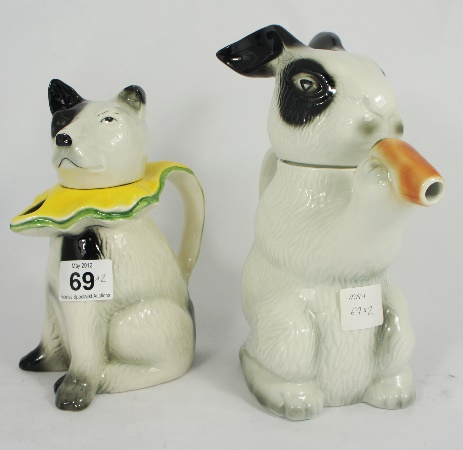 Tony Wood Character Tea Pots depicting