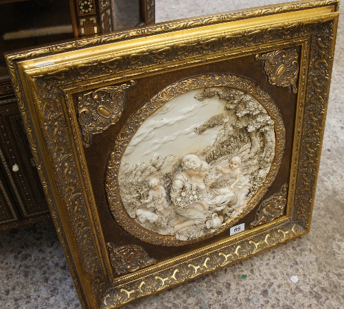 A framed and mounted Resin Embossed