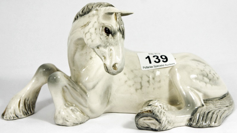 Beswick Lying Shire Model 2459 Grey