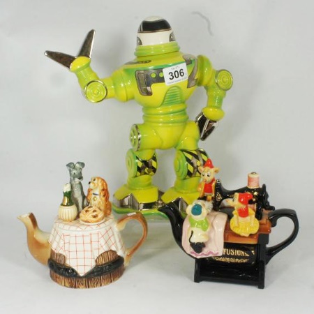 Paul Cardew Character Tea Pots comprising