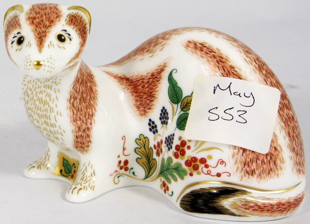 Royal Crown Derby Paperweight Stoat