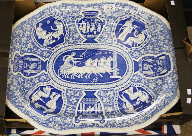 A Large Spode Blue and White Meat 15a99d