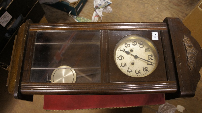 Edwardian Oak Cased Wall Clock