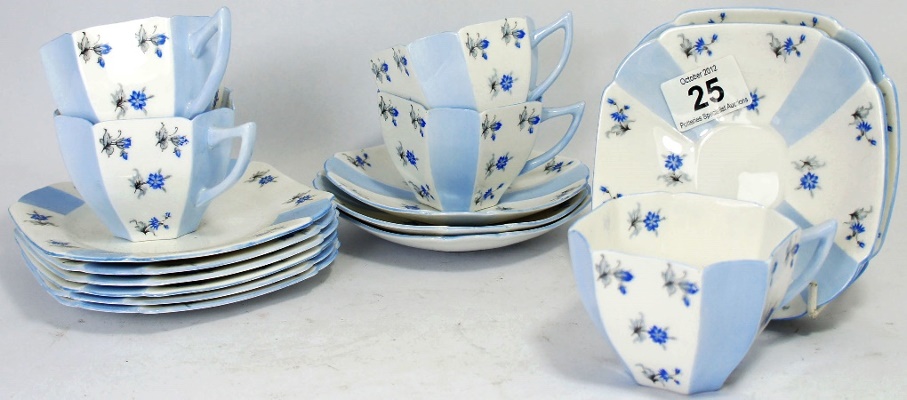 A Shelley Part Tea Set decorated with