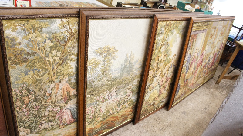 A set of 4 large Belgium framed