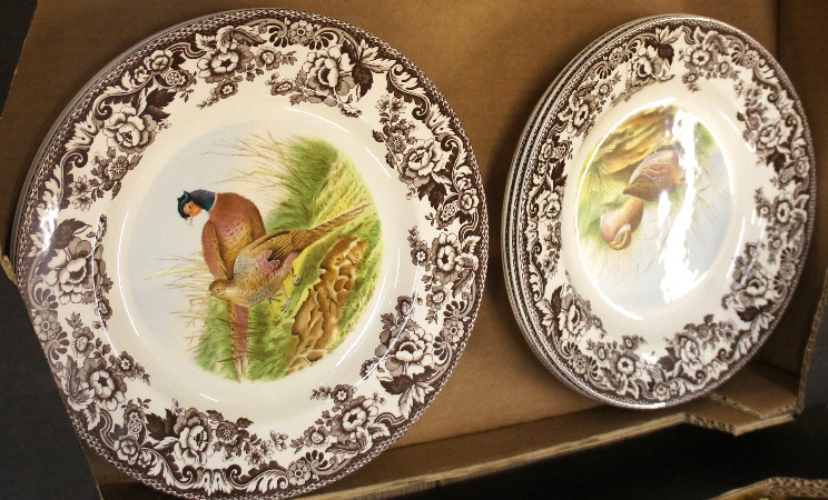 A collection of Spode Woodland dinner