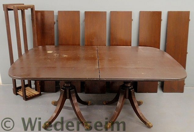 Mahogany two-part dining room table